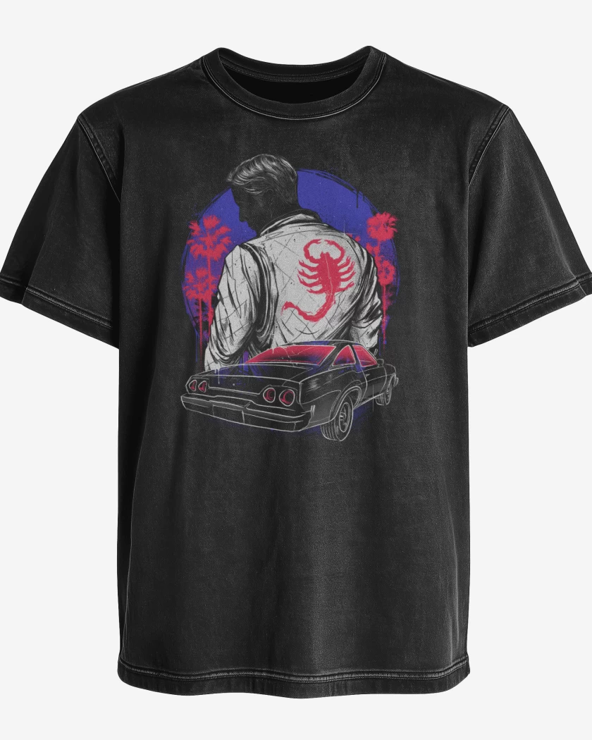 Polera desgastada Negro de Drive