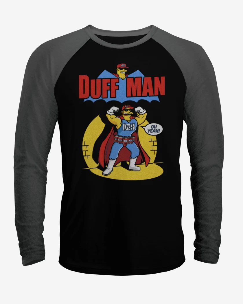 Polera Raglan Negro / Negro Heather de Duff Man