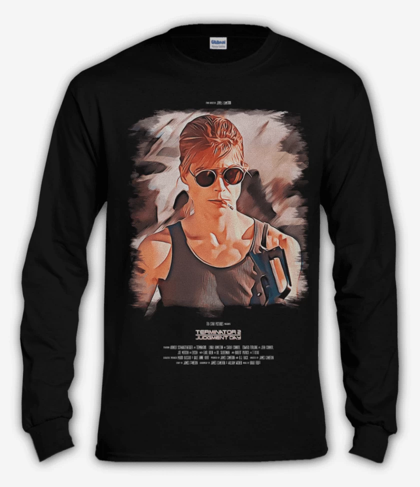Polera manga larga Negro de Heroinas SciFi - Sarah