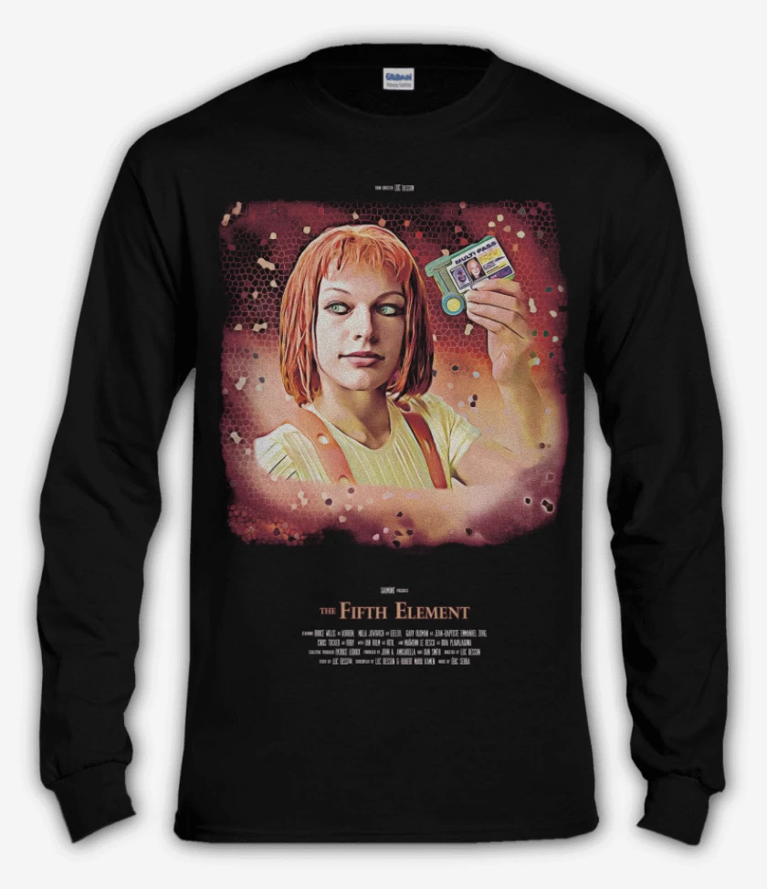 Polera manga larga Negro de Heroinas SciFi - Leeloo