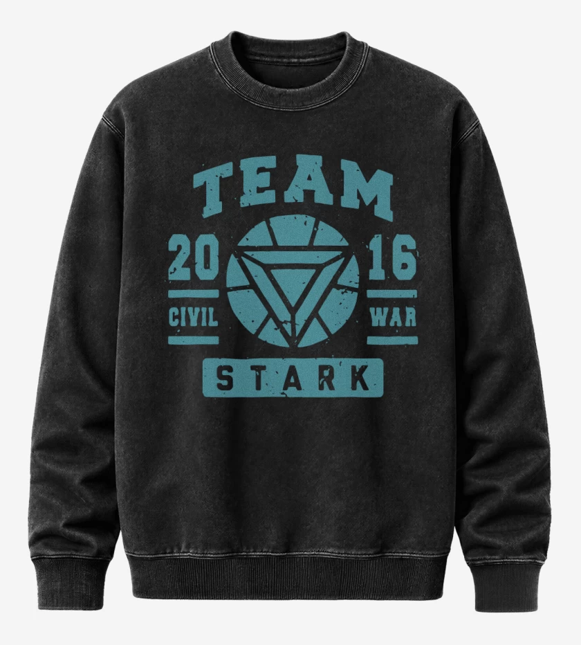 Poleron Polo Acid Wash Negro de Team Stark