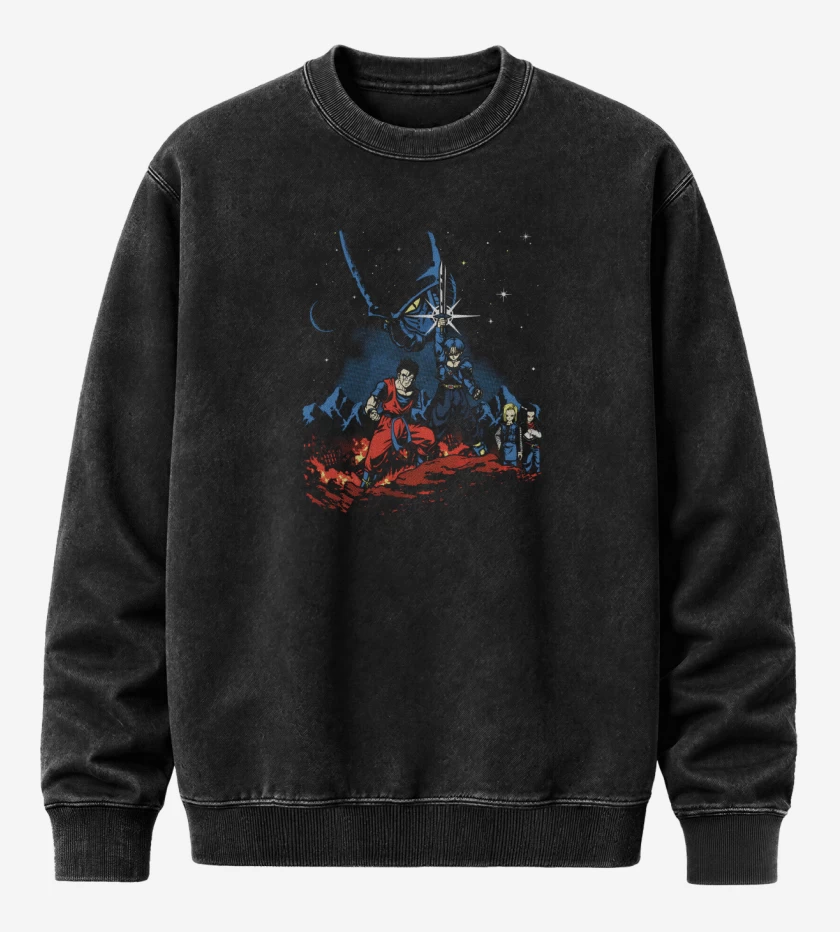Poleron Polo Acid Wash Negro de Dragon Ball Z Cell saga