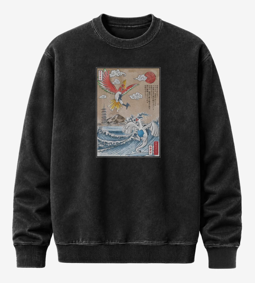 Poleron Polo Acid Wash Negro de Una batalla legendaria