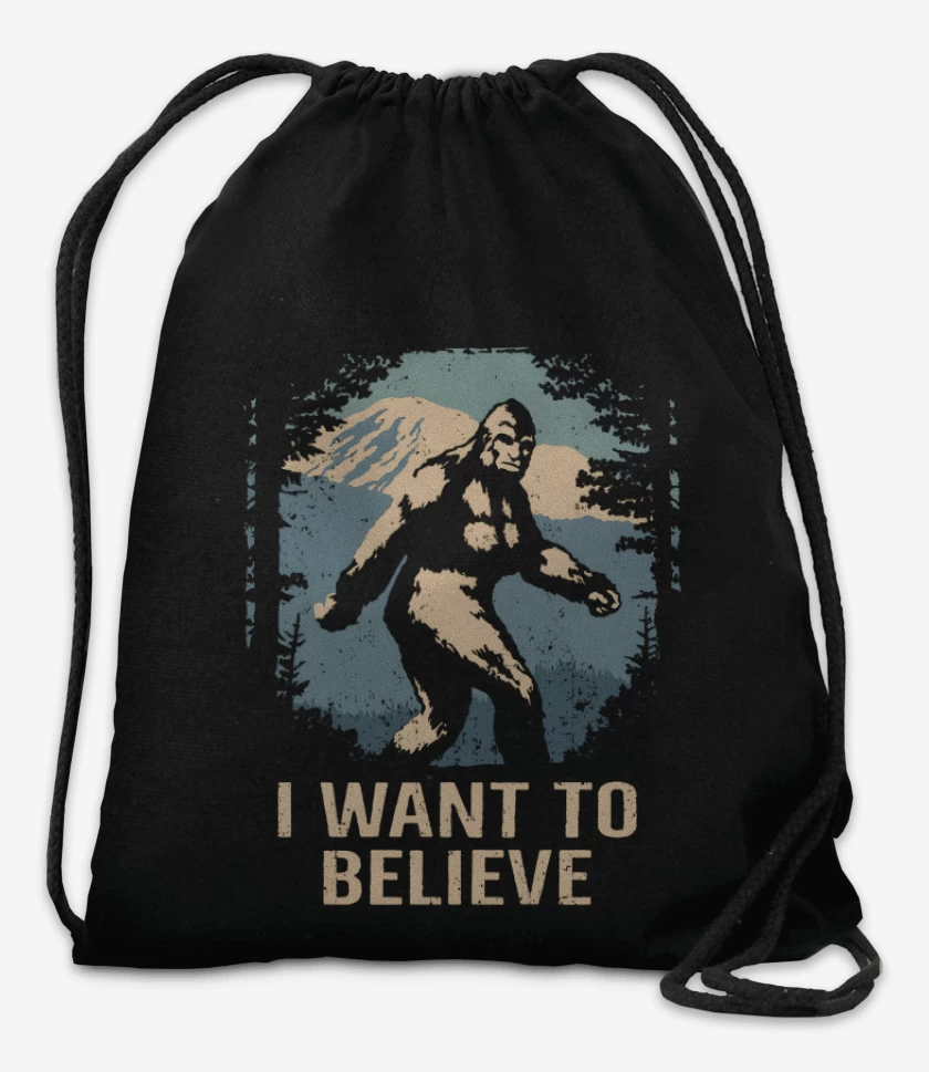 Mochila Negro de I want to believe in bigfoot