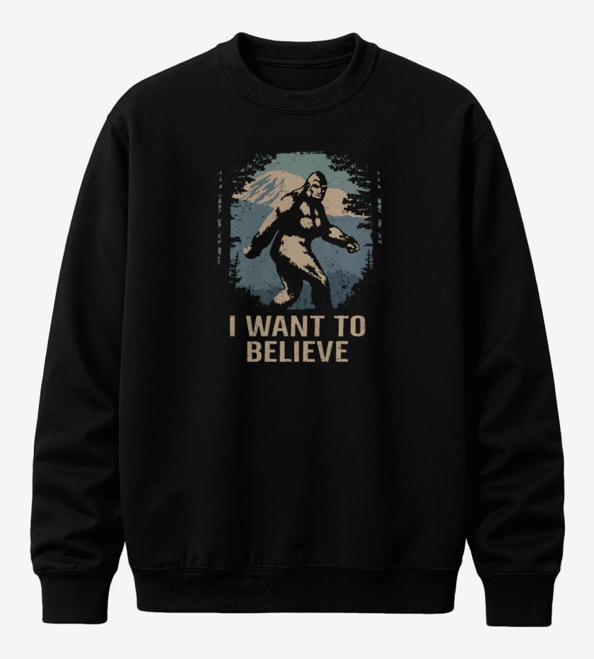 Poleron polo Negro de I want to believe in bigfoot