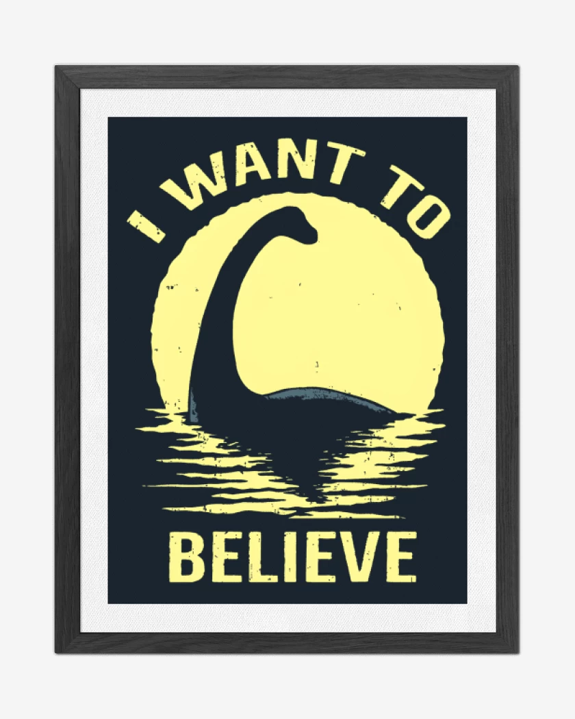 Cuadro decorativo Azul Marino de I want to believe in Nessie
