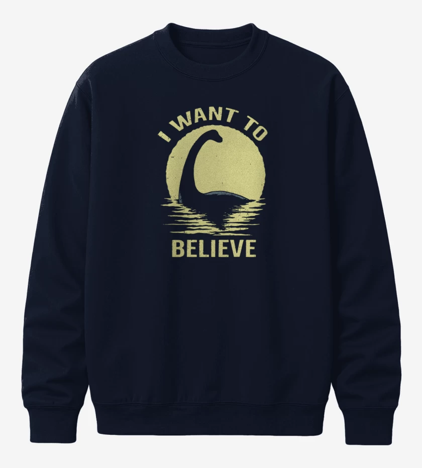 Poleron polo Azul Marino de I want to believe in Nessie