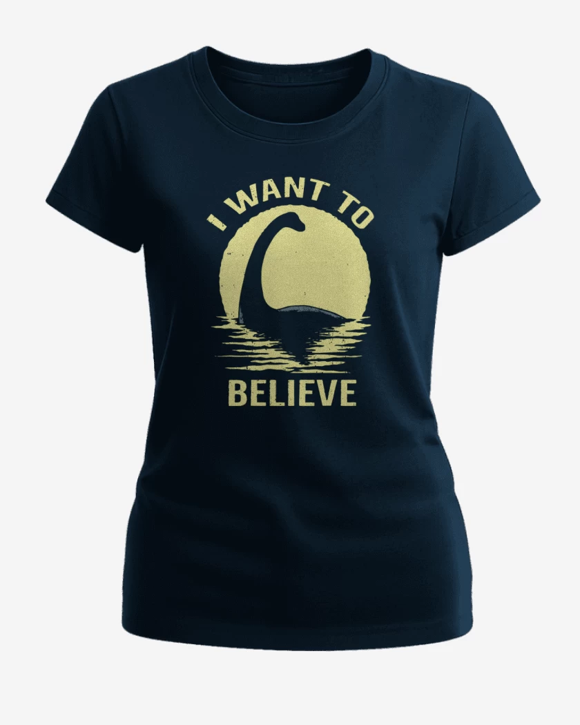 Polera de Mujer Azul Marino de I want to believe in Nessie