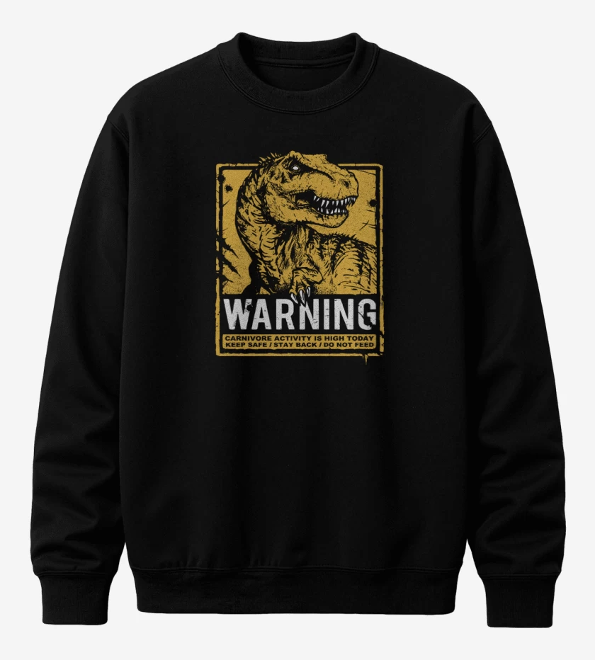 Poleron polo Negro de Cuidado con el dinosaurio