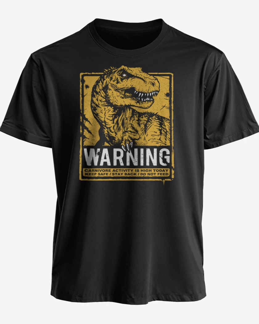 Polera premium Negro de Cuidado con el dinosaurio