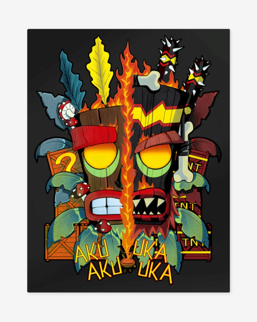 Print metalico Aku Aku Uka Uka