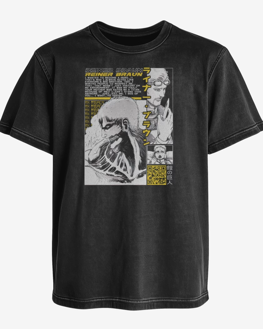 Polera desgastada Negro de Reiner