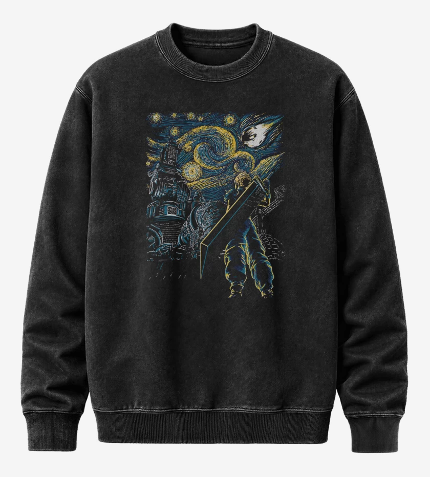 Poleron Polo Acid Wash Negro de Fantasy Star
