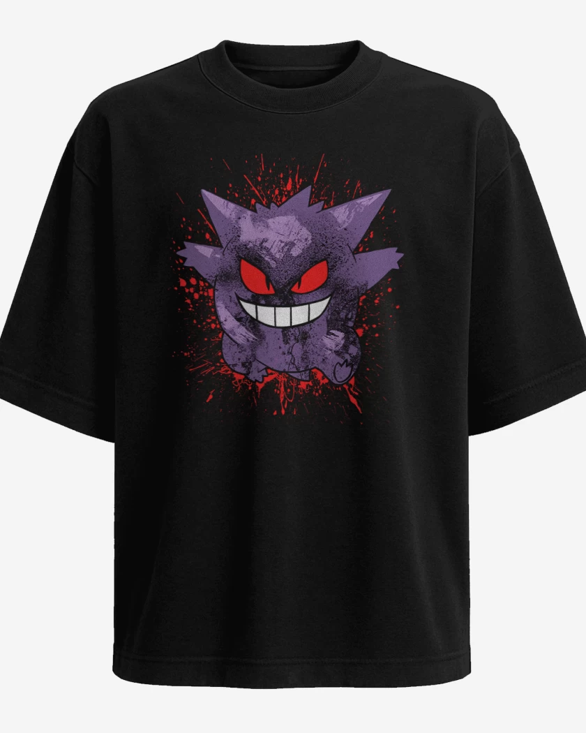 Polera Oversize Negro de Gengar