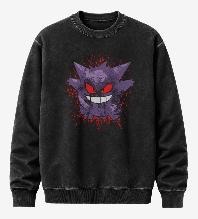 Poleron Polo Acid Wash Negro de Gengar