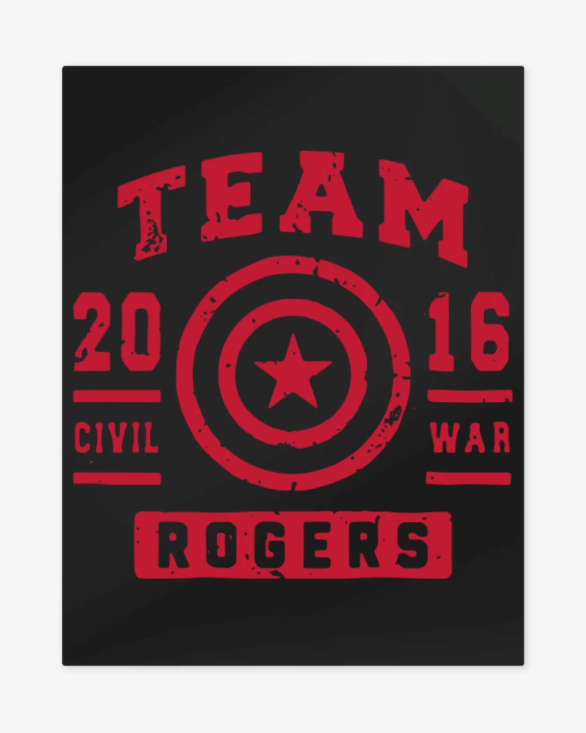 Print metalico Negro de Team Rogers