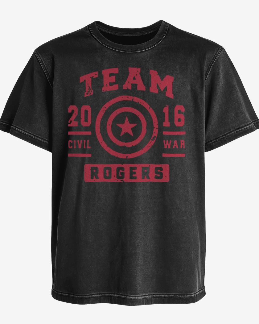 Polera desgastada Negro de Team Rogers