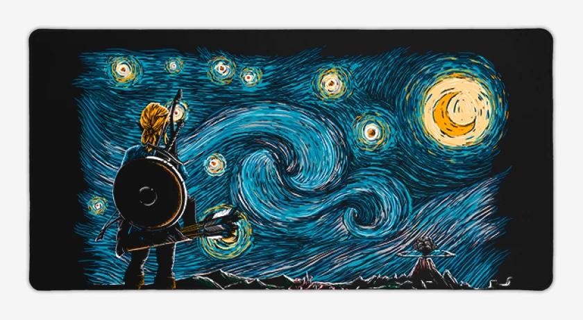 Mouse pad Gamer Negro de Link estrellado