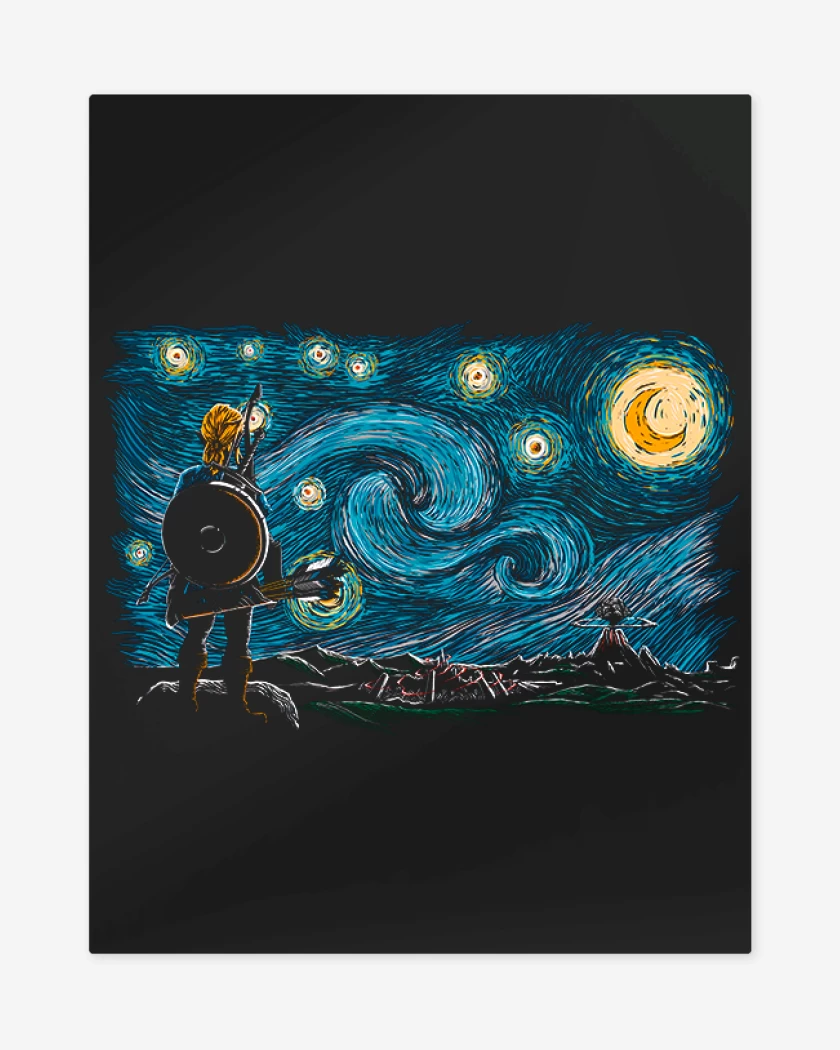 Print metalico Negro de Link estrellado