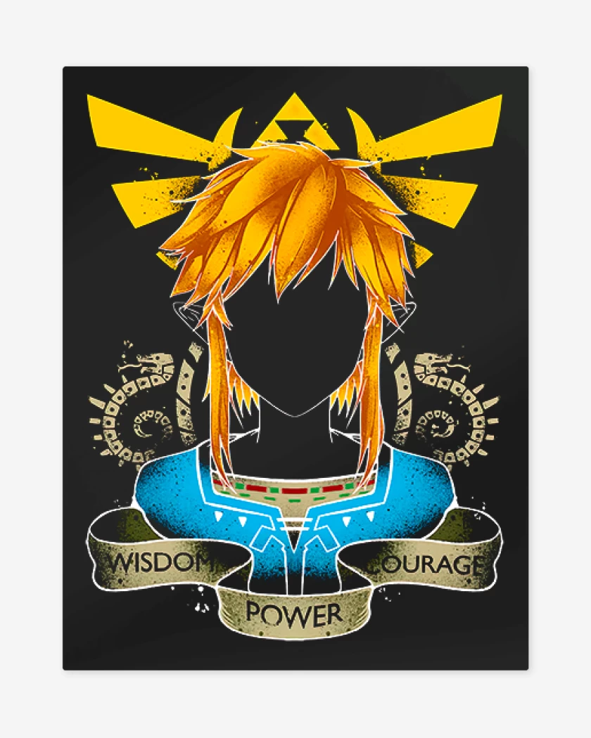 Print metalico Negro de Link Frente