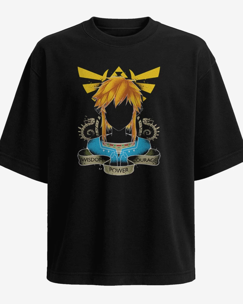 Polera Oversize Negro de Link Frente