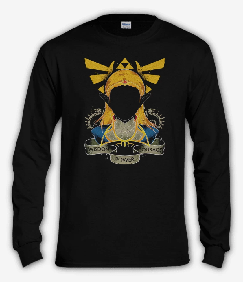 Polera manga larga Negro de Zelda Frente