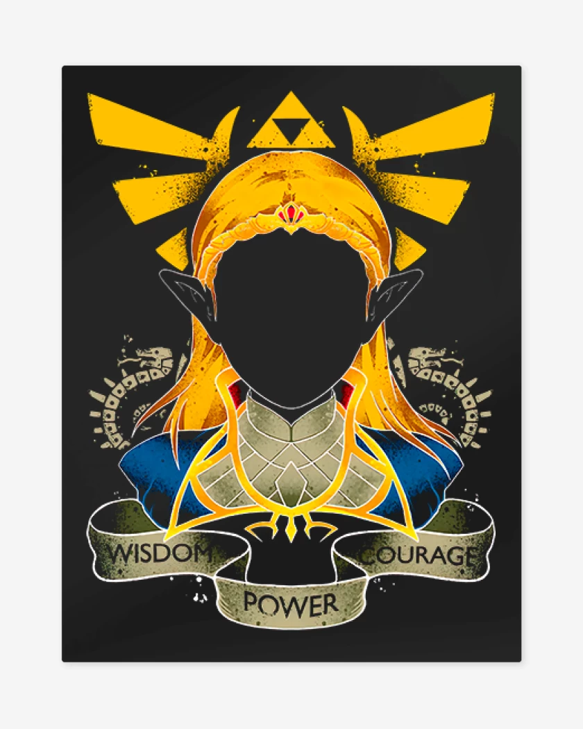 Print metalico Negro de Zelda Frente