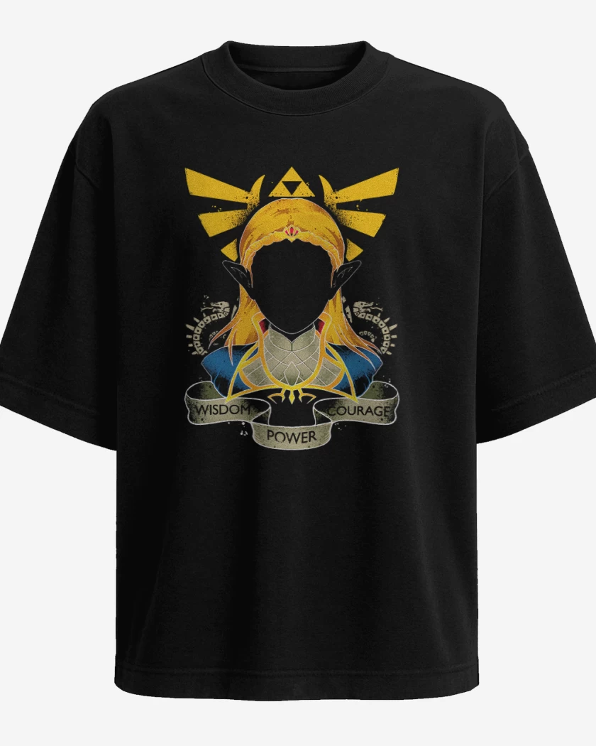 Polera Oversize Negro de Zelda Frente