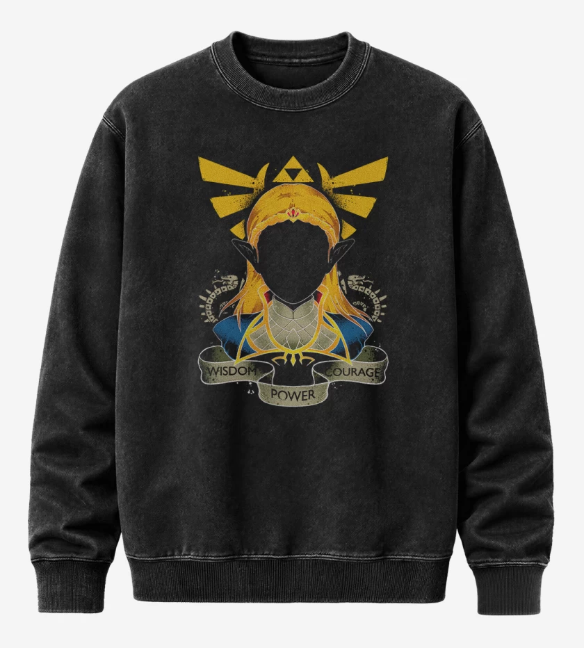 Poleron Polo Acid Wash Negro de Zelda Frente