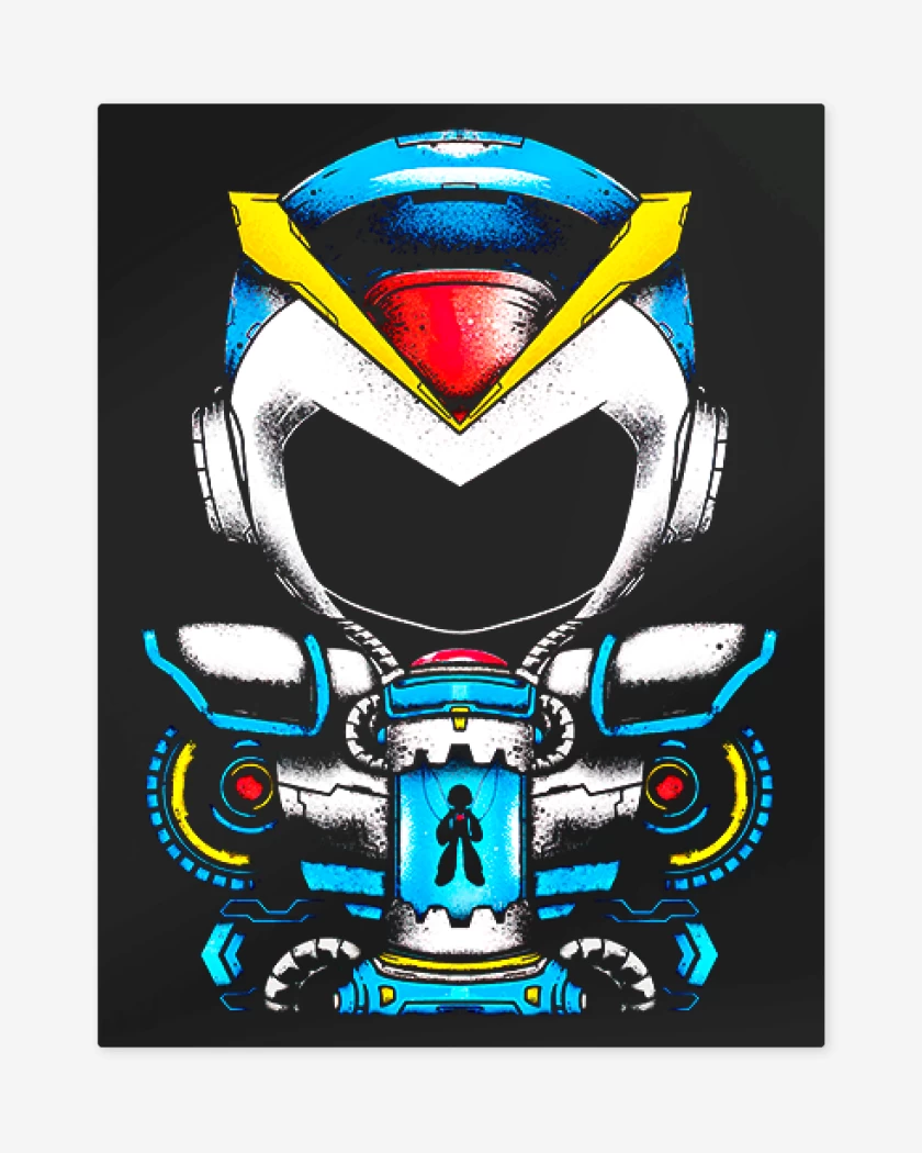 Print metalico Negro de Megaman Frente