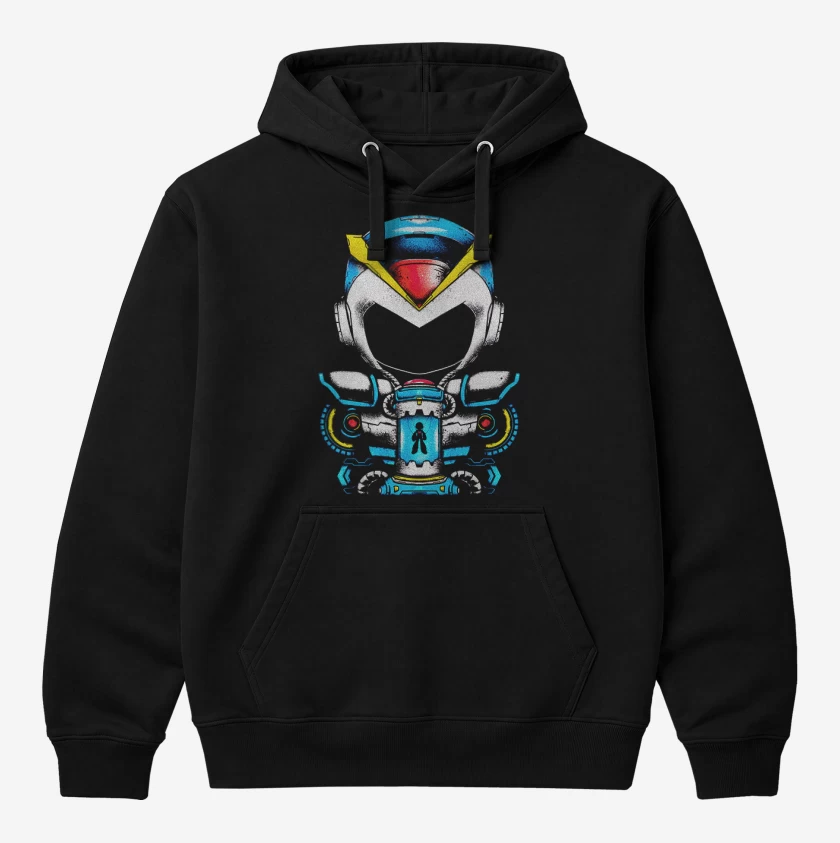 Polerón Canguro Negro de Megaman Frente