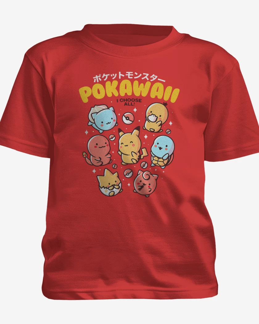 Polera de niño Rojo de Pokawaii