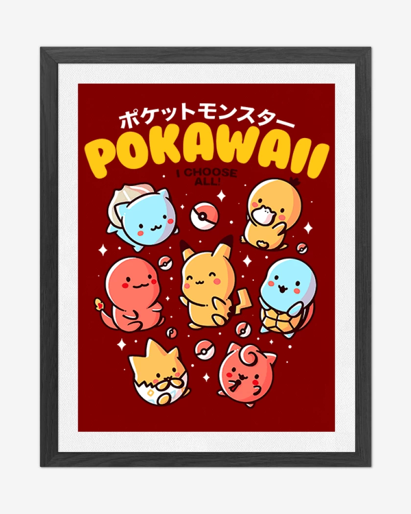 Cuadro decorativo Rojo de Pokawaii
