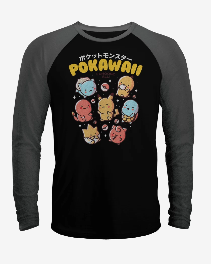 Polera Raglan Pokawaii