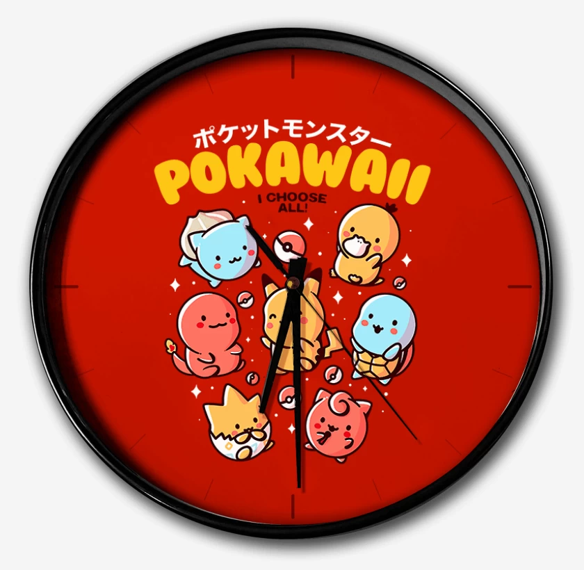 Reloj Rojo de Pokawaii