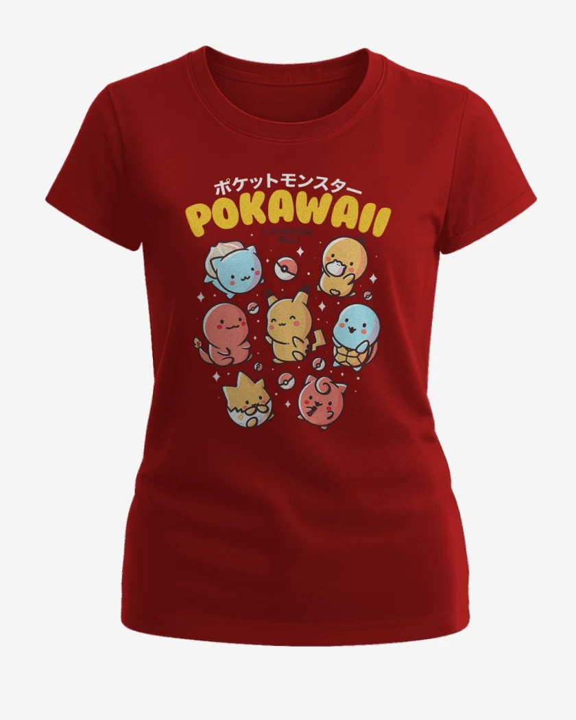 Polera de Mujer Rojo de Pokawaii
