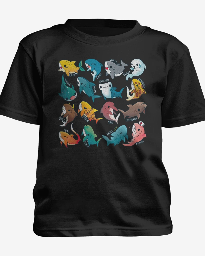 Polera de niño Negro de Tiburoncitos