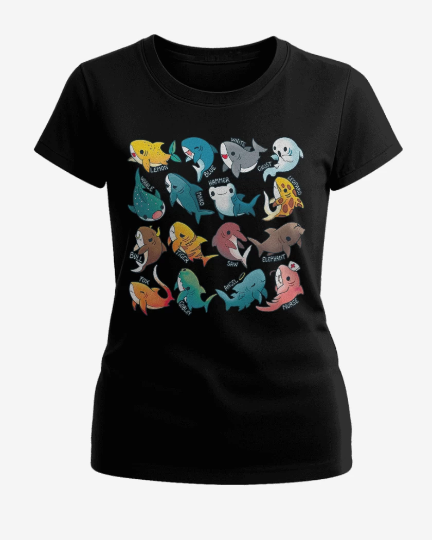Polera de Mujer Negro de Tiburoncitos