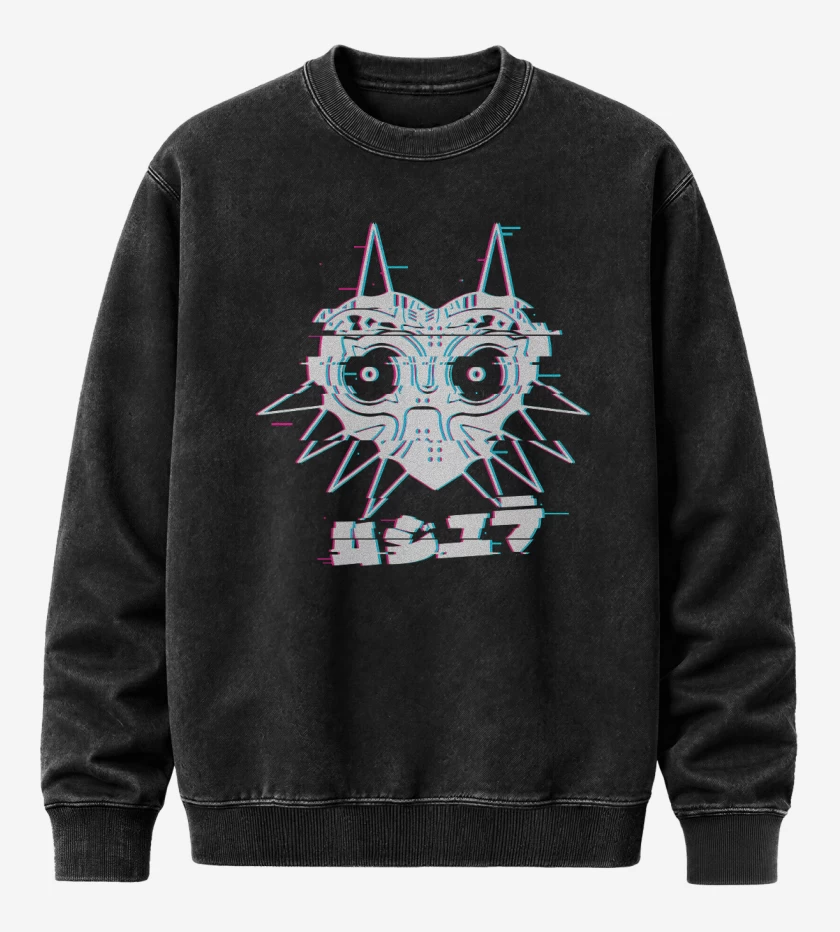 Poleron Polo Acid Wash Negro de Majoras Mask