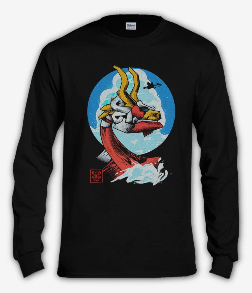 Polera manga larga Negro de Mascaron Rojo