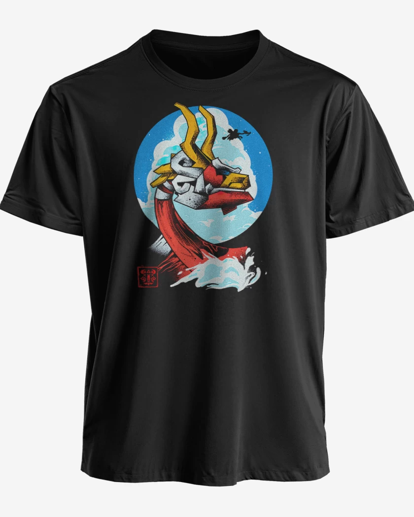 Polera premium Negro de Mascaron Rojo