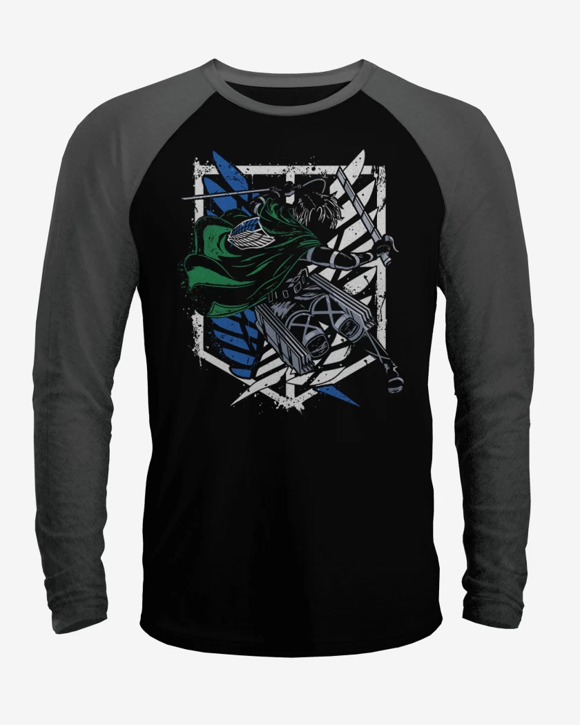 Polera Raglan Negro / Negro Heather de Levi