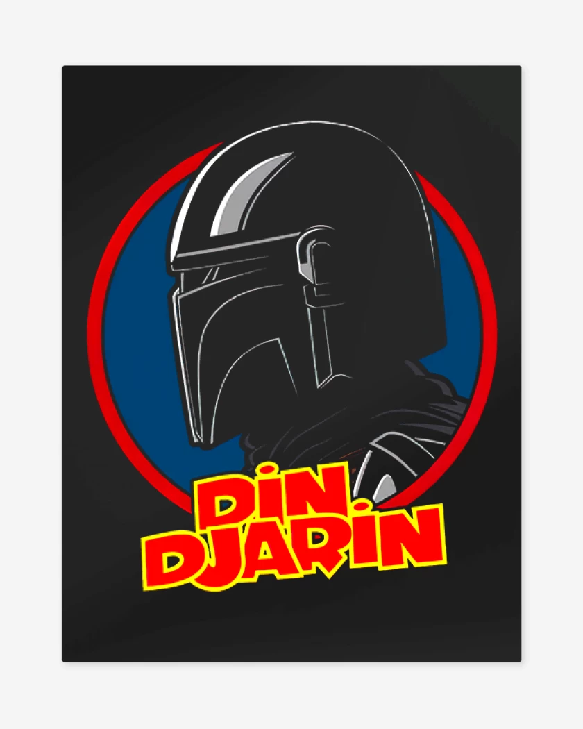 Print metalico Negro de Din Djarin