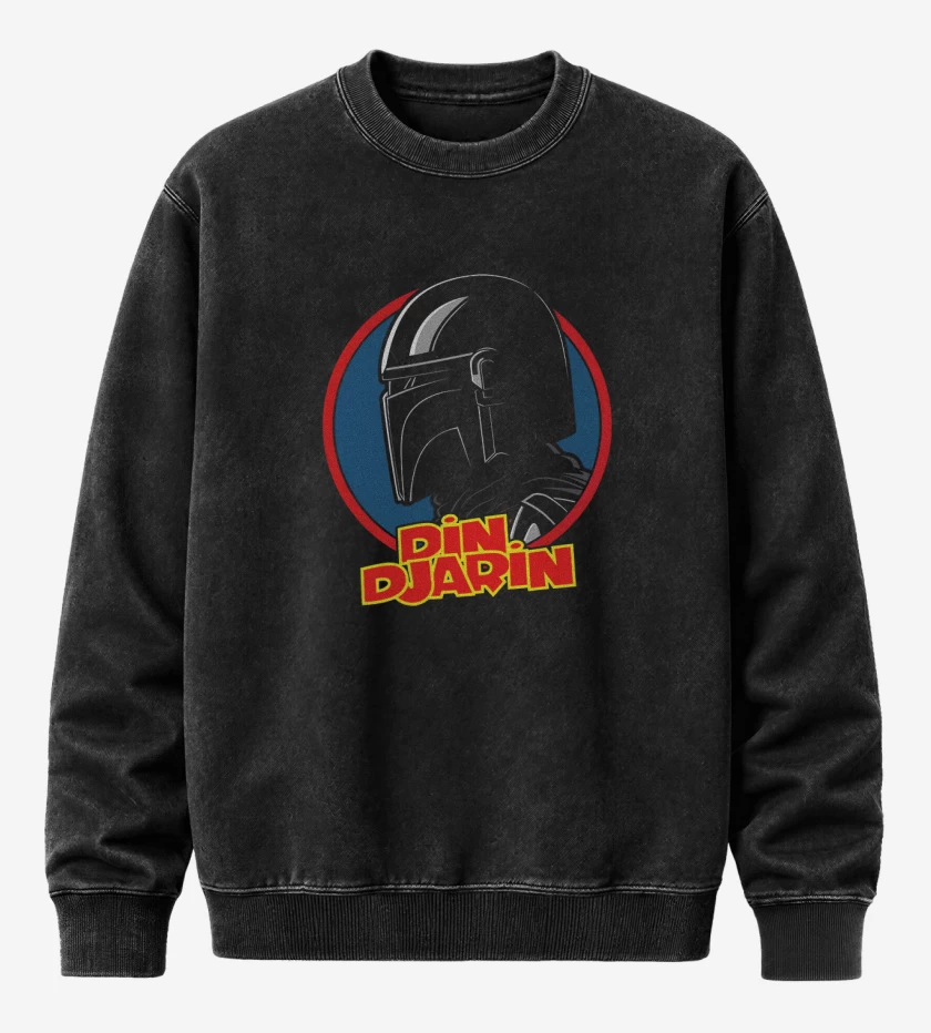 Poleron Polo Acid Wash Negro de Din Djarin