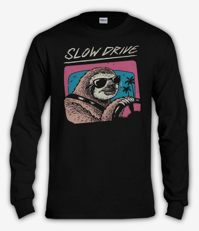 Polera manga larga Negro de Slow Drive