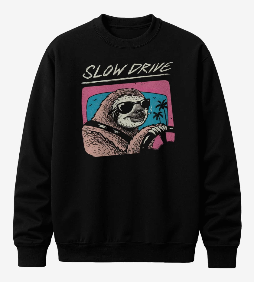 Poleron polo Negro de Slow Drive