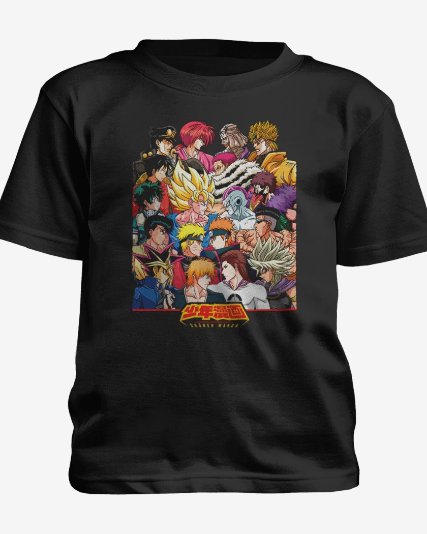 Polera de niño Negro de Shonen Manga Vs