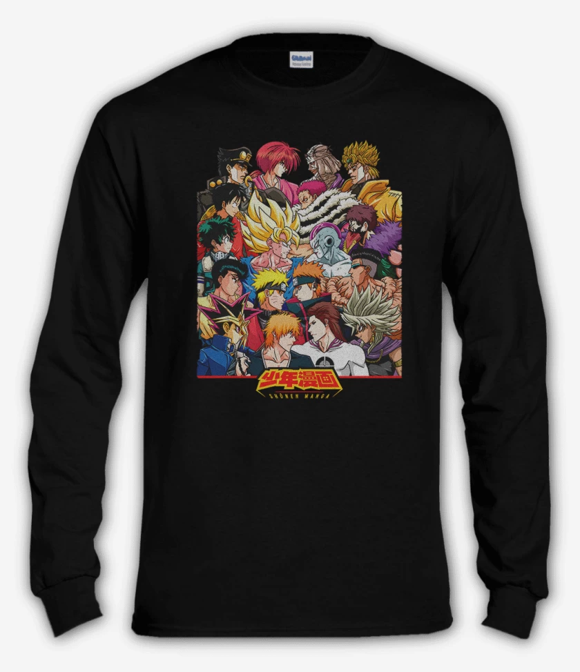 Polera manga larga Negro de Shonen Manga Vs