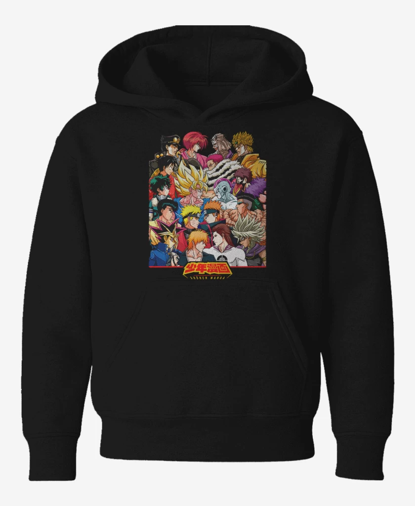 Poleron de niño Negro de Shonen Manga Vs