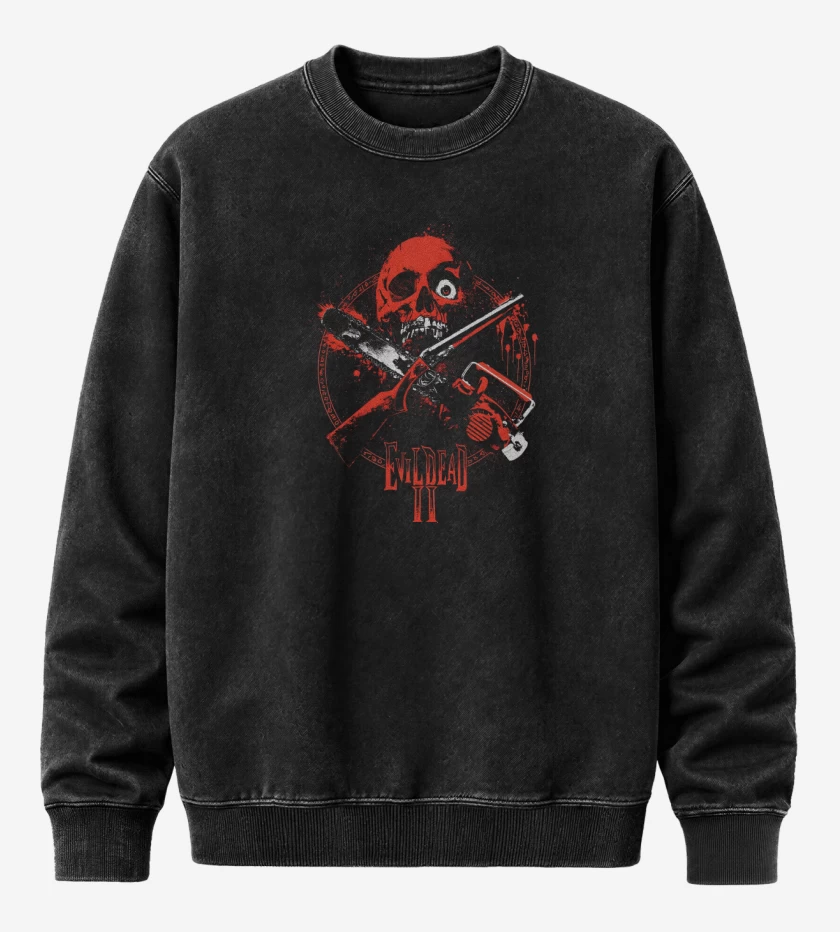 Poleron Polo Acid Wash Negro de Evil Dead II